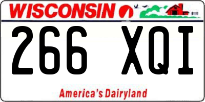 WI license plate 266XQI
