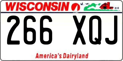 WI license plate 266XQJ