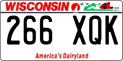 WI license plate 266XQK