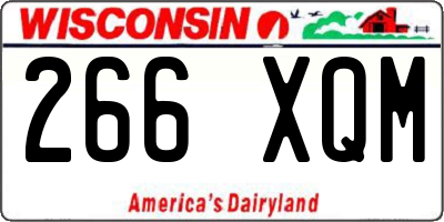 WI license plate 266XQM
