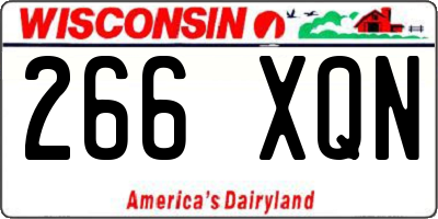 WI license plate 266XQN