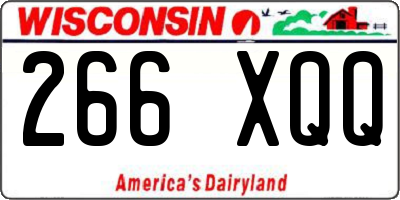 WI license plate 266XQQ