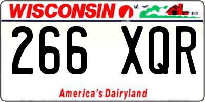 WI license plate 266XQR