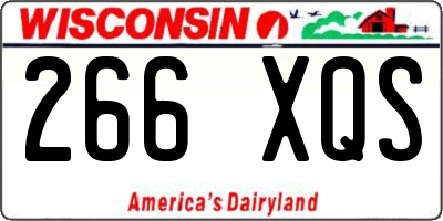 WI license plate 266XQS