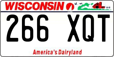 WI license plate 266XQT