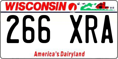 WI license plate 266XRA