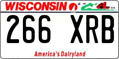 WI license plate 266XRB