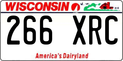 WI license plate 266XRC