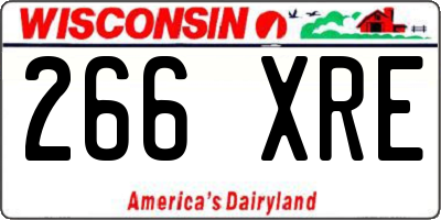 WI license plate 266XRE