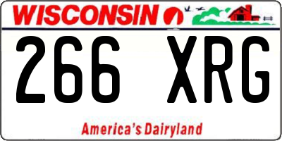 WI license plate 266XRG