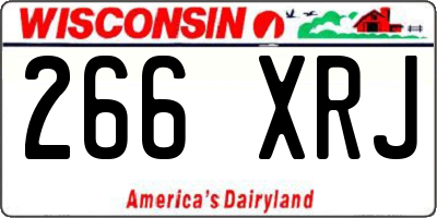 WI license plate 266XRJ