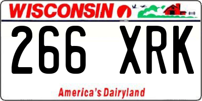 WI license plate 266XRK
