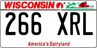 WI license plate 266XRL