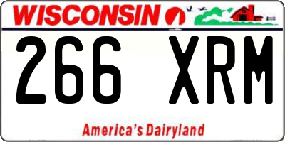 WI license plate 266XRM