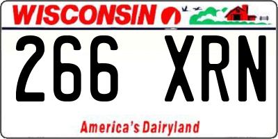 WI license plate 266XRN