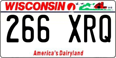 WI license plate 266XRQ