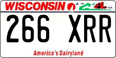 WI license plate 266XRR