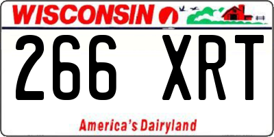 WI license plate 266XRT