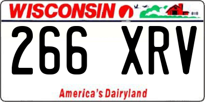 WI license plate 266XRV