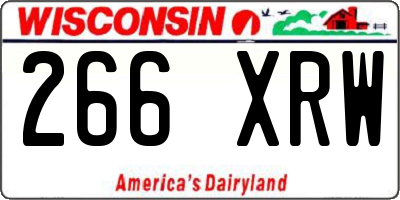 WI license plate 266XRW