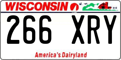 WI license plate 266XRY