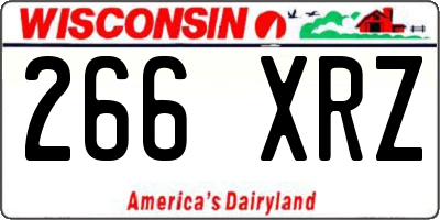 WI license plate 266XRZ