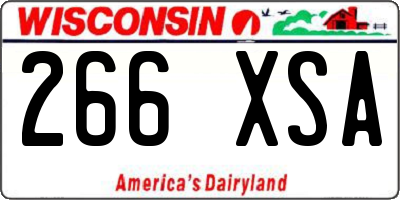 WI license plate 266XSA