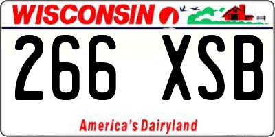 WI license plate 266XSB