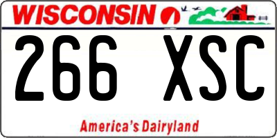 WI license plate 266XSC