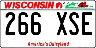 WI license plate 266XSE
