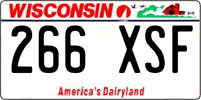WI license plate 266XSF