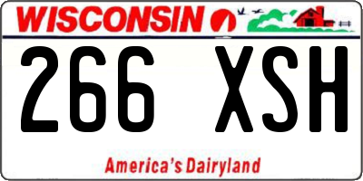 WI license plate 266XSH