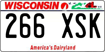 WI license plate 266XSK