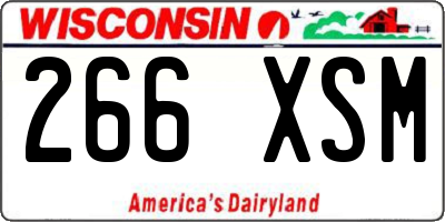 WI license plate 266XSM