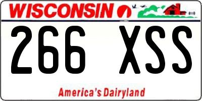 WI license plate 266XSS