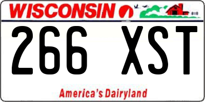 WI license plate 266XST
