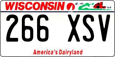 WI license plate 266XSV