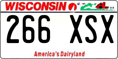 WI license plate 266XSX