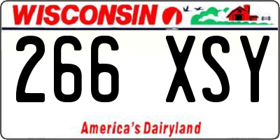WI license plate 266XSY