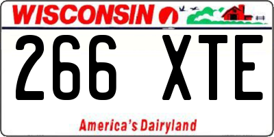 WI license plate 266XTE