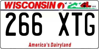 WI license plate 266XTG