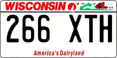 WI license plate 266XTH