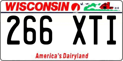 WI license plate 266XTI