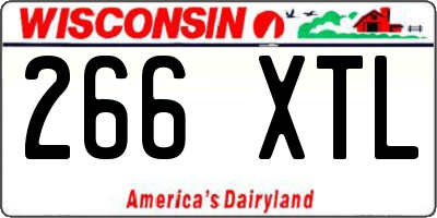 WI license plate 266XTL