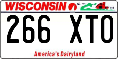 WI license plate 266XTO