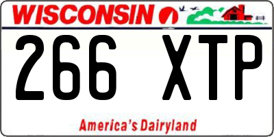 WI license plate 266XTP