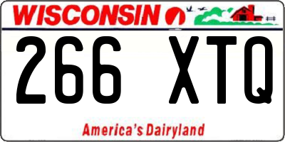 WI license plate 266XTQ