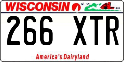 WI license plate 266XTR
