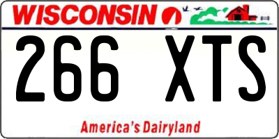 WI license plate 266XTS