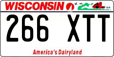 WI license plate 266XTT
